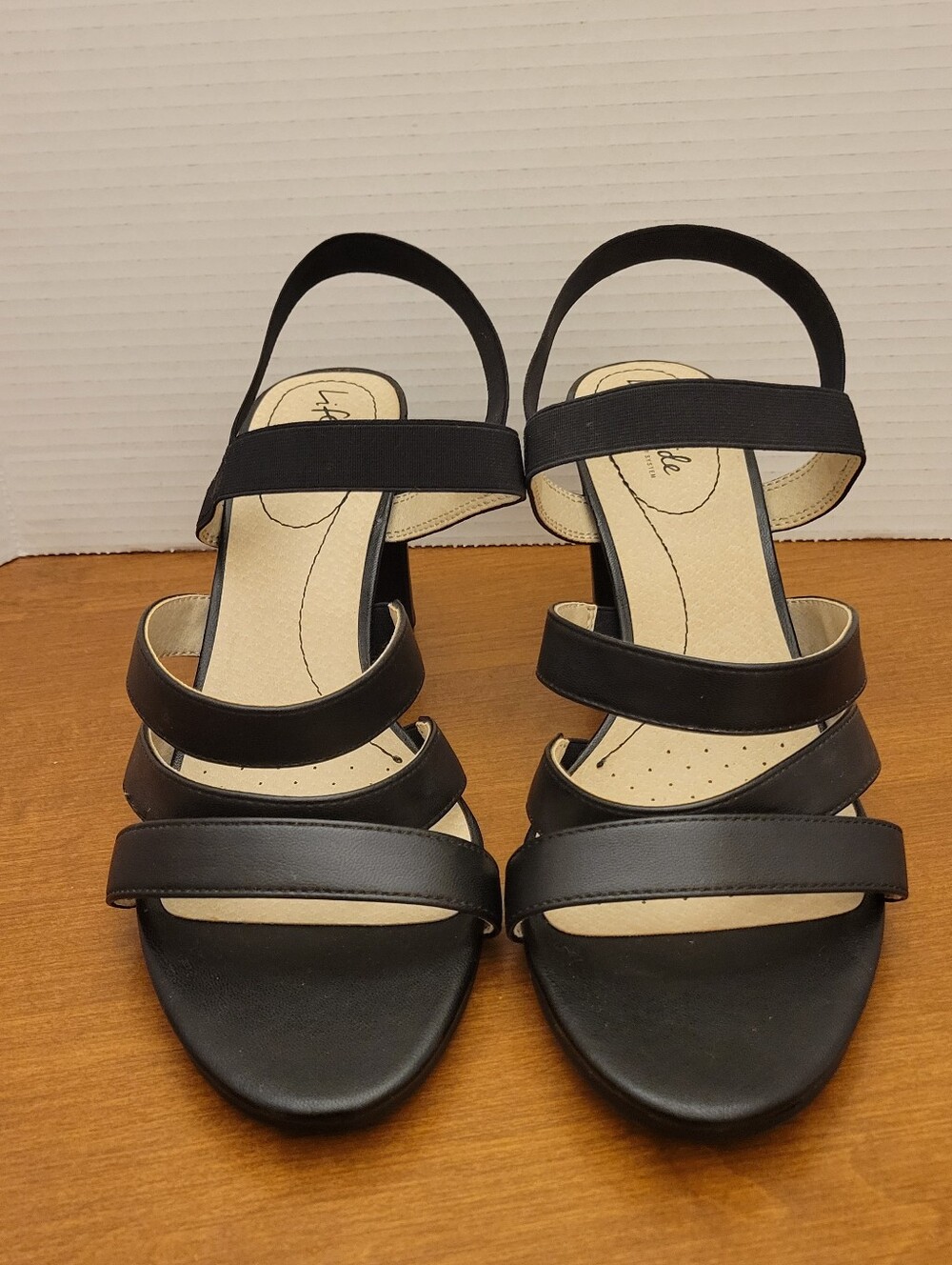 LifeStride Black Multi-Strap Women’s Block Heel Sandals, Size 11M